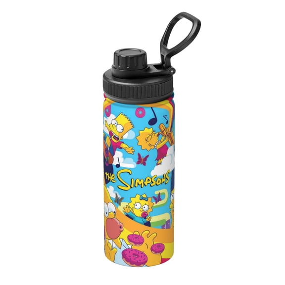 Unisex Sports Insulated Water Bottles, The Simpsons Kettle Stainless Steel Portable Cup 18oz For School Travel Gym Running