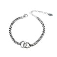 thumbnail image 1 of Guardurnaity de plata para mujer, estilo Vintage Simple, fácil de combinar, doble círculo, brazalete de viaje que no se desvanece, Ropa, zapatos y accesorios Miscelánea, 1 of 6