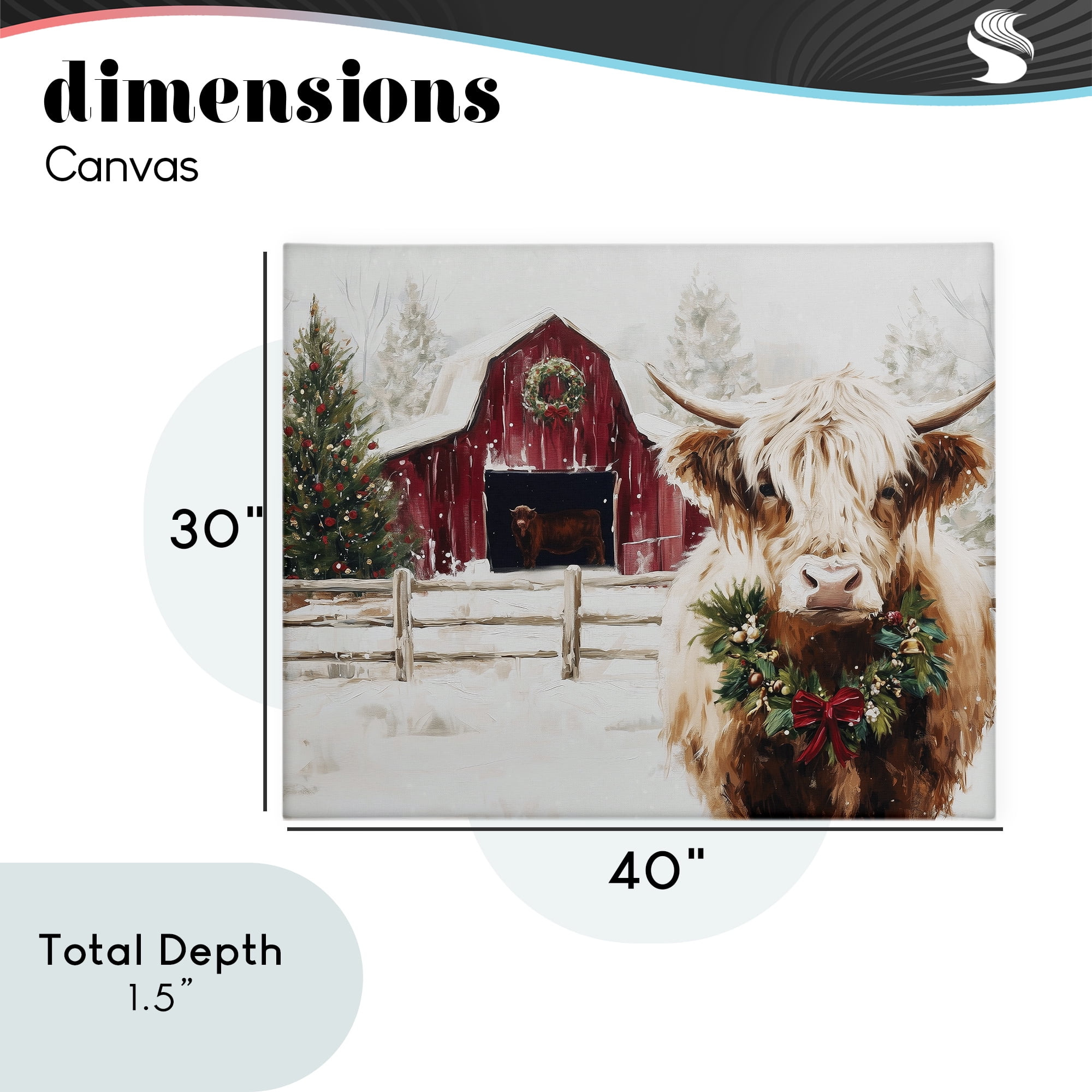 Stupell Industries Snowy Farm Scene Cattle Canvas Wall Art, design by Acorn & Ivory Designs