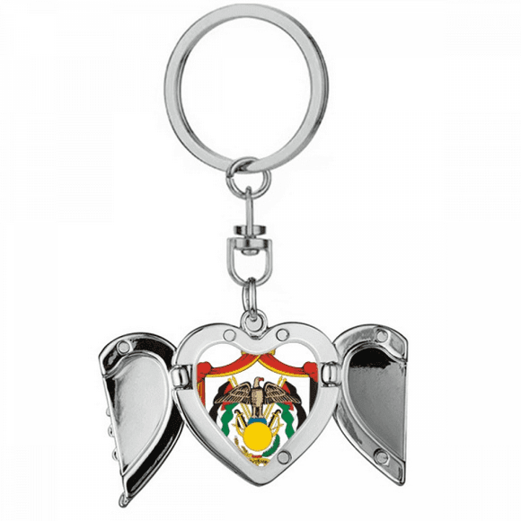 Jordan National Emblem Country Heart Angel Wing Key Chain Holder