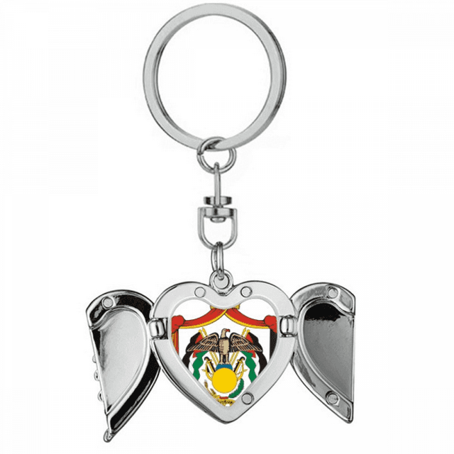 Llavero de alas de ángel en forma de corazón Unbranded emblema nacional Jordania