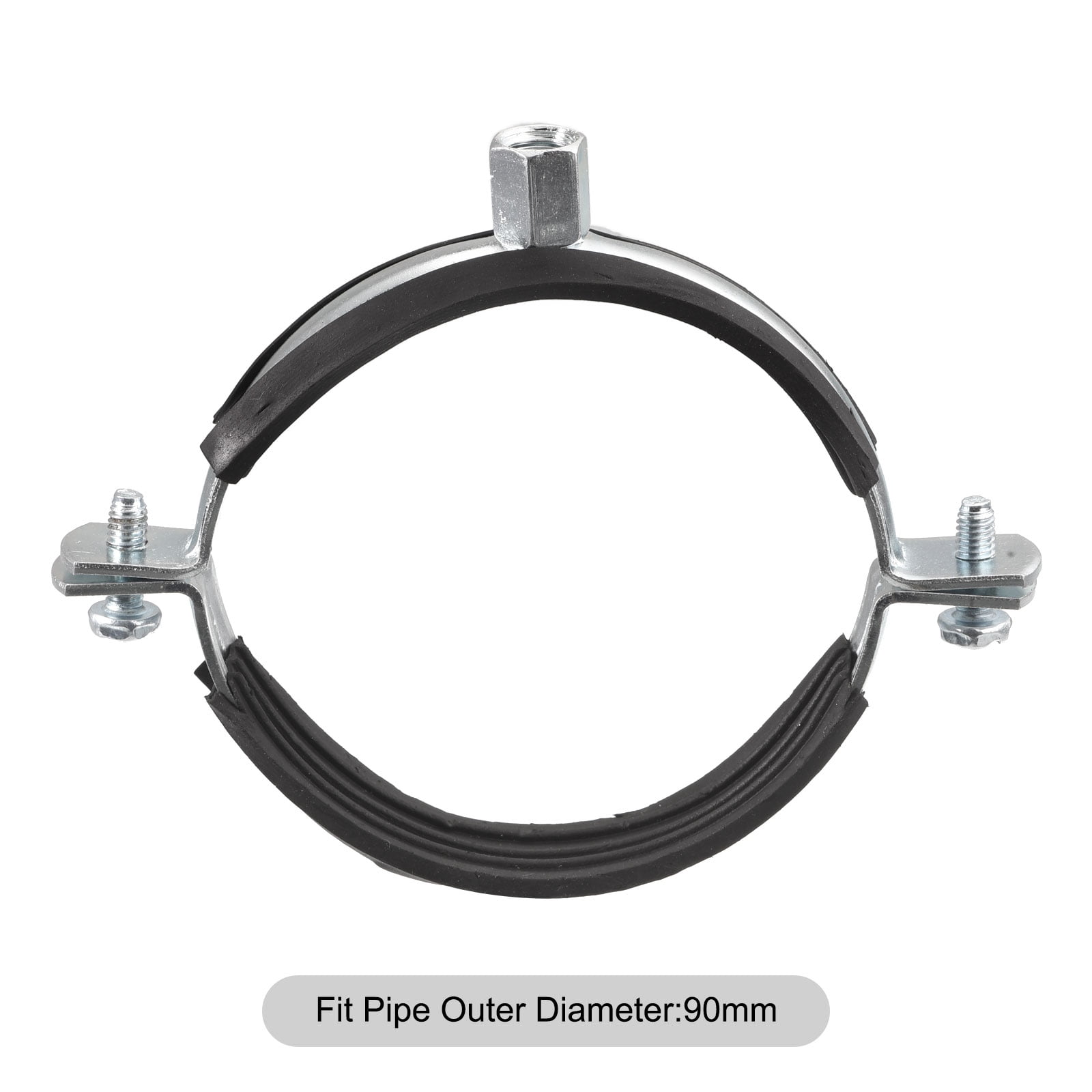Uxcell 12pcs 96mm (3.78") 201 Stainless Steel Rigid Pipe Straps - 2 Hole U-Clamp For Tube Mounting