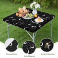 thumbnail image 4 of Black Moon Star Pattern Square Fitted Tablecloth with Elastic Edge,Square Table Cover,Washable Elastic Table Cover for Home Kitchen Party Decor 34"x34", 4 of 6