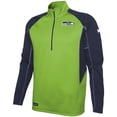 thumbnail image 2 of Men's Neon Green Seattle Seahawks Combine Authentic Two-a-Days Half-Zip Jacket, 2 of 3