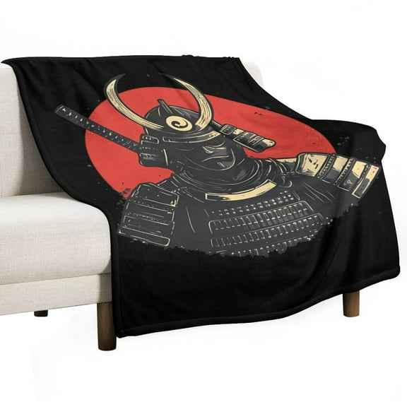 Japanese Samurai Super Soft Blanket Christmas Throw Blanket Flannel Microfiber Blankets for Couch Bed Sofa Fluffy and Warm 30"x40"