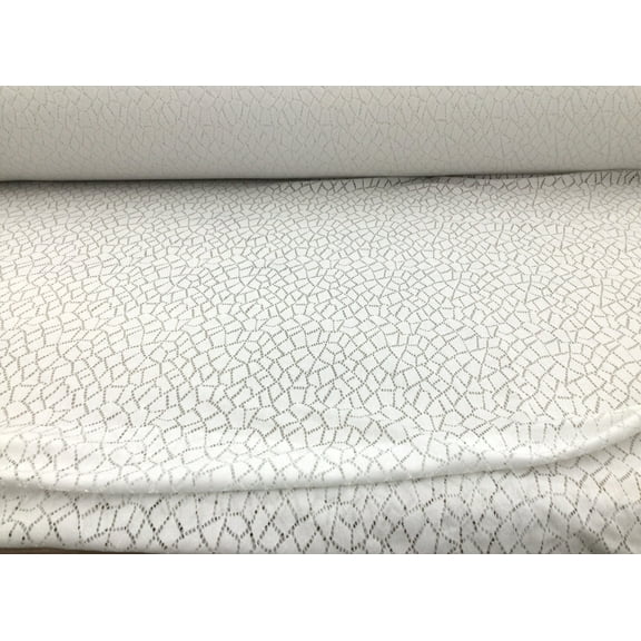 Embroidered Stretch Lace Apparel Fabric Sheer Abstract White GG512