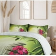 thumbnail image 6 of Ambesonne Forest Duvet Cover Sets, Wild Leaves and Calm Water, 2-Queen, Apple Green and Magenta, 6 of 7