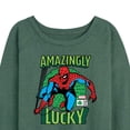 thumbnail image 3 of Marvel Spider-Man - St. Patrick's Day Amazingly Lucky - Women's French Terry Pullover Sweatshirt, 3 of 5