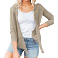 thumbnail image 2 of Womens Sheer Tie Knot Bolero Cardigan Summer Long Sleeve Lightweight Open Front Cover Up Crop Tops, 2 of 7