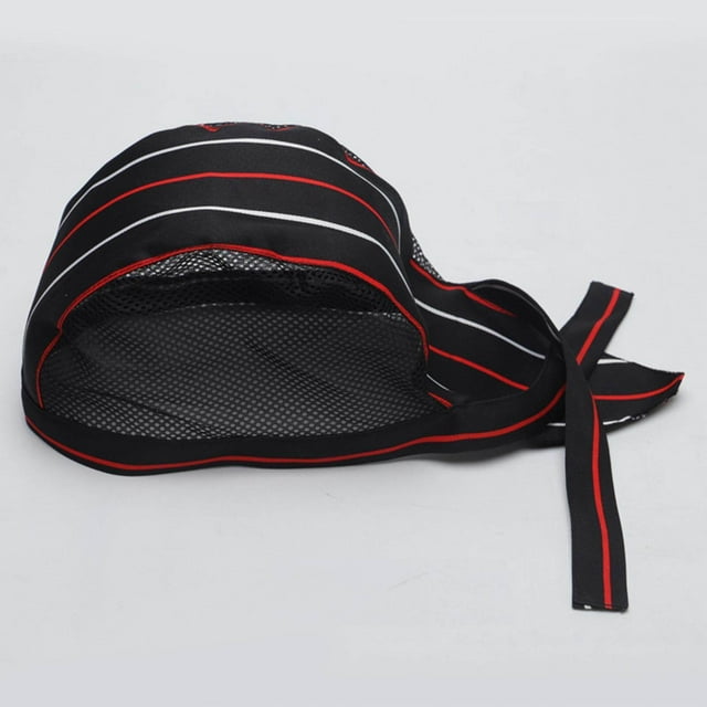 pitrice Chef Hat Waiter Grill Unisex BBQ Bakery Uniform Caps Hat Red White Strips