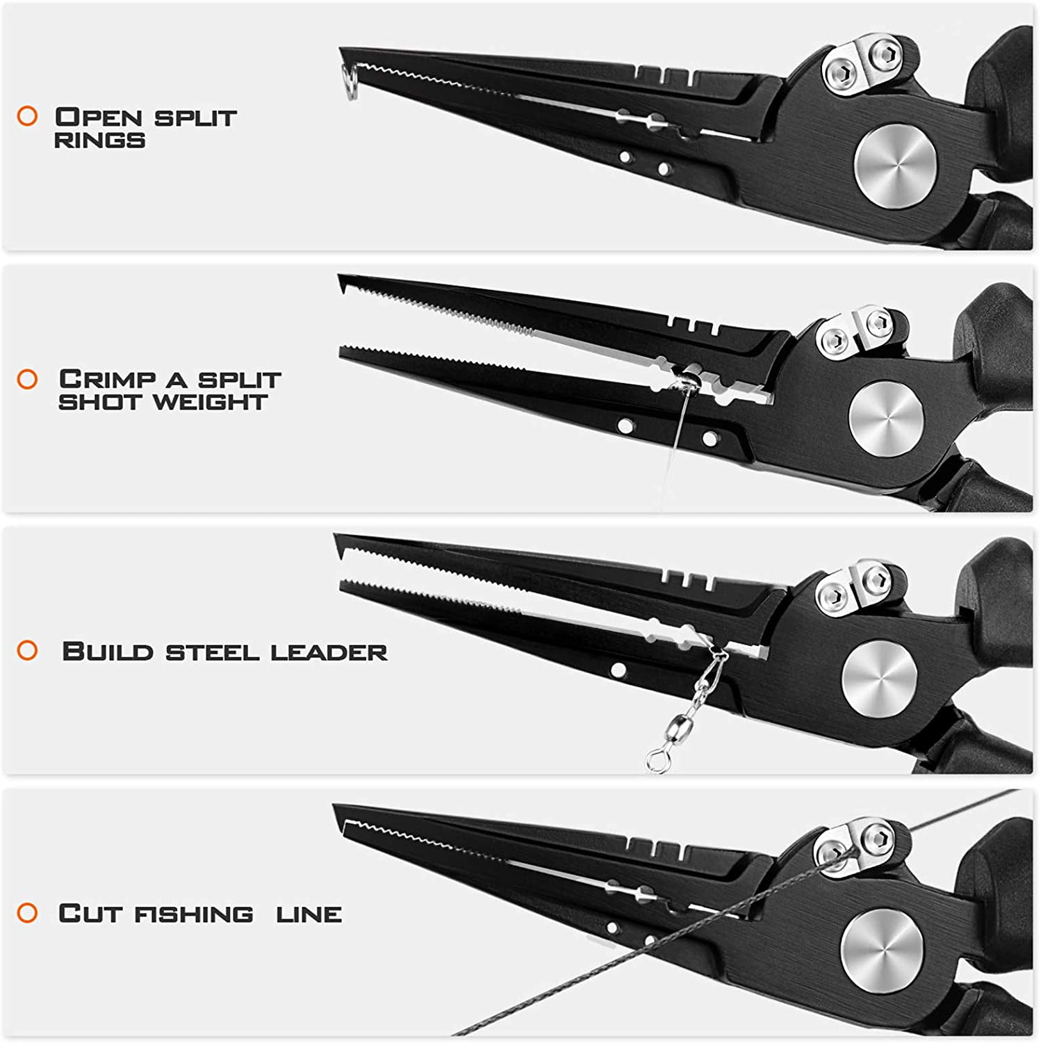 KastKing 8.5" Speed Demon Pro Pliers, 420SS, Carbide Cutters, Corrosion-Resistant