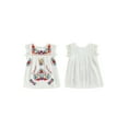 thumbnail image 2 of BemeyourBBs Boho Toddler Girls Summer Dress Bohemia Casual Floral Embroidery Square Neck Sleeveless Dress for Beach Party Cute Clothes, 2 of 9