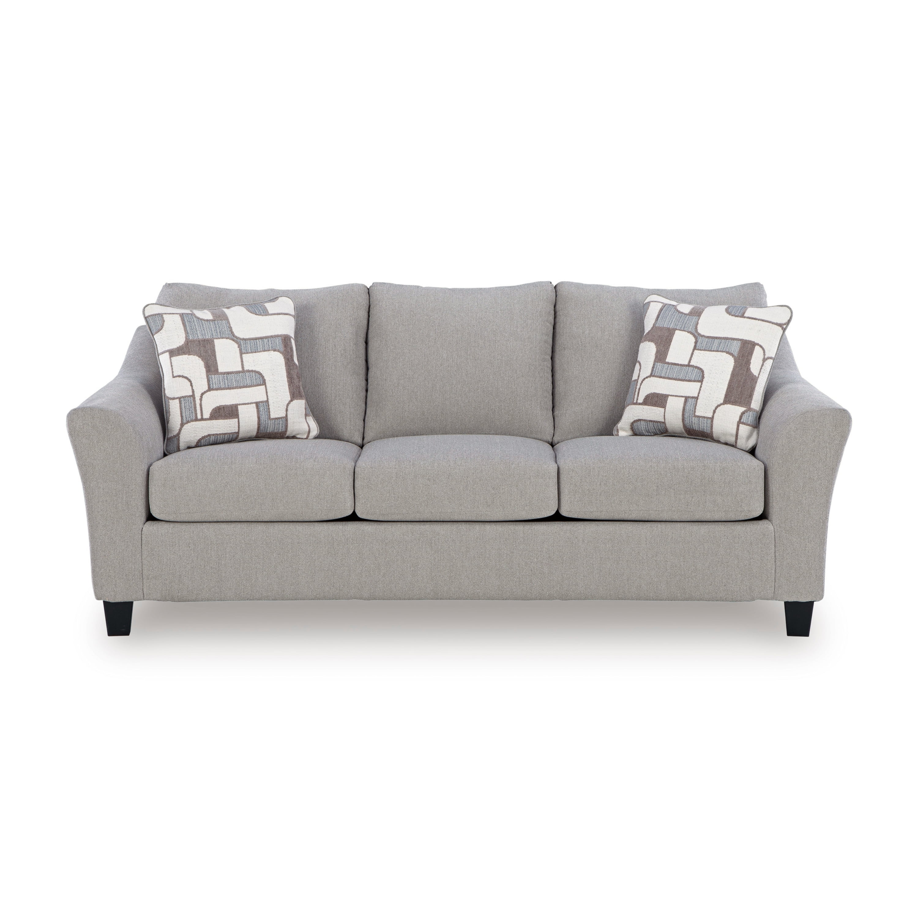 Roundhill Furniture Elaris Contemporary Flared Arm Sofa with Soft Chenille Upholstery, Taupe