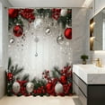 thumbnail image 5 of Linnome 70.86x59.05in Christmas Themed Decorative Shower Curtain Waterproof Bathroom Partition Curtain Multiple Options For Bathroom Decor, 5 of 6