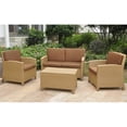 thumbnail image 4 of International Caravan Patio Settee Group Resin Wicker Furniture Set w/ Cushions-Color:Antique Brown, 4 of 4