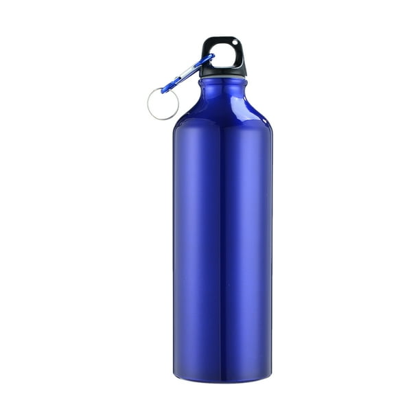 Botellas de agua de 750 ml con mosquetón Botella de agua de aluminio portátil Jarra de agua reutiliz Tomshoo Azul