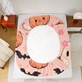 thumbnail image 5 of jejeloiu Cute Ghost Pumpkin Twin Sheet Sets,Rustic Flower Floral Twin Fitted Sheet,Black Spooky Bats Flat Sheet,Lightweight Room Decoration,3pcs, 5 of 7