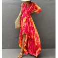 thumbnail image 1 of Robes Grande Taille pour Femmes Mode Décontractée Col en V Imprimé Bandage Manches Courtes Robe Longue Manches Courtes en Solde, 1 of 9