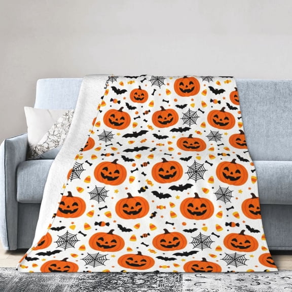 Halloween Throw Blanket - Soft Plush Blanket - Cozy Flannel Halloween Decoration for Party Sofa Bed Living Room 50x40