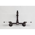 thumbnail image 2 of Kingston Brass KS2445WLL Willshire Double-Handle Wall-Mount Bridge Kitchen Faucet, Oil Rubbed Bronze, 2 of 7