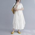 thumbnail image 5 of Ashirexll Womens Summer Dresses, Flowy Dresses for Women, Summer Plus Size Round Neck Loose Casual Mid-Length Dress, 5 of 5