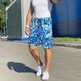 thumbnail image 2 of KLL Vibrant Blue Floral for Men's 1-Pack Shorts,Sleep Pajama Shorts for Men Soft Pj Shorts Men's Pajama Bottoms Sleepwear -XX-Large, 2 of 7
