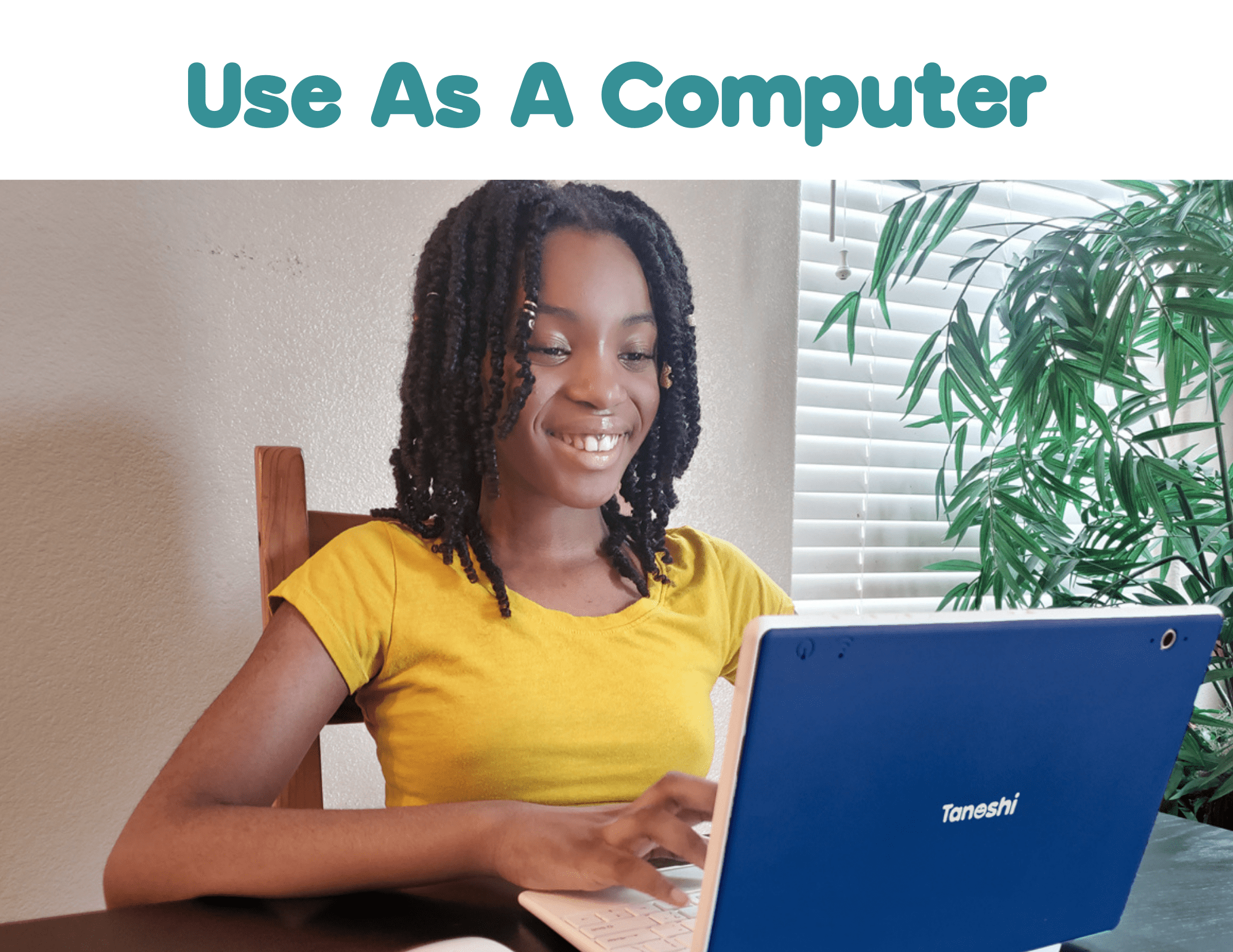 Tanoshi Scholar Kids Computer: a 2-in-1 Kids Android Laptop for Ages 6-12, 10.1" HD Touchscreen Display (Blue)