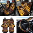 thumbnail image 3 of Jeiento Southwest Aztec Horse 15 Pcs Car Seat Cover Set with Steering Wheel Cover Auto Seat Belt Pads Car Vent Organizer Pouch Cup Coasters Wristlet Keychain Gabaga Bin Rear View Mirror Cover, 3 of 7