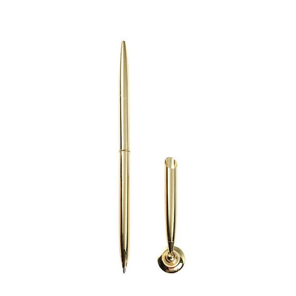 Twist Action Ballpoint Pen with Metal Stand Metal Signing Pen Guest Sign In Pen for Office Wedding Hotel Reception