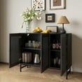 thumbnail image 7 of BOCVKENN Farmhouse Buffet Storage Cabinet with 3 Doors,Kitchen Sideboard with Storage and Metal Base,Coffee Bar Cabinet for Kitchen,Dining Room,Living Room, 7 of 7