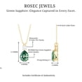 thumbnail image 4 of Rosec Jewels Pear Shaped Lab Created Green Sapphire Drop Pendant with Moissanite for Women, 10K Yellow Gold, 4 of 7
