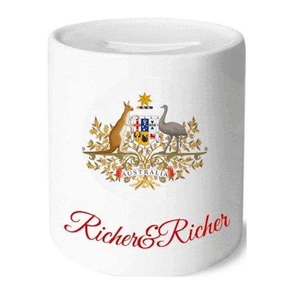 Canberra Australia National Emblem Rich and Rich Bank Saving Box Coin