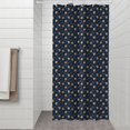 thumbnail image 2 of Dark Blue Christmas Gingerbread Pattern Shower Curtain 36"x72" ,Bathroom Decorative Shower Curtains Set with 12 Hooks,Modern Waterproof Washable Shower Curtain, 2 of 6