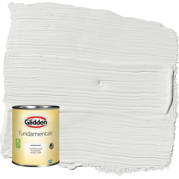 Glidden Fundamentals Aria / White Flat Interior Paint, 1 Quart