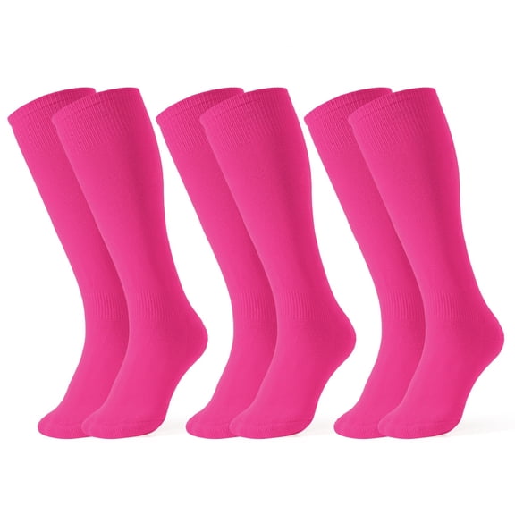 WHIPPY 3 Pairs Baseball Socks for Youth Kids Boys Girls Knee High Tube Socks for Softball Football Soccer