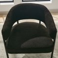 thumbnail image 3 of Locus Bono Modern Accent Chair, Curved Back Arm Chair for Living Room, for Adult, Sherpa Material,Black, 3 of 6