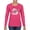 Fuschia, variant on Nobody Fights Alone Watercolor Sparkles Breast Cancer Awareness Womens Graphic Long Sleeve T-Shirt, Heather Grey, Medium