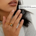 thumbnail image 3 of ChainsHouse Stainless Steel Rings for Men Women Cuban Link 7mm Wide Silver/Black/Gold Plated Band Ring Birthday Christmas Jewelry Gift, Size 7-14, 3 of 10