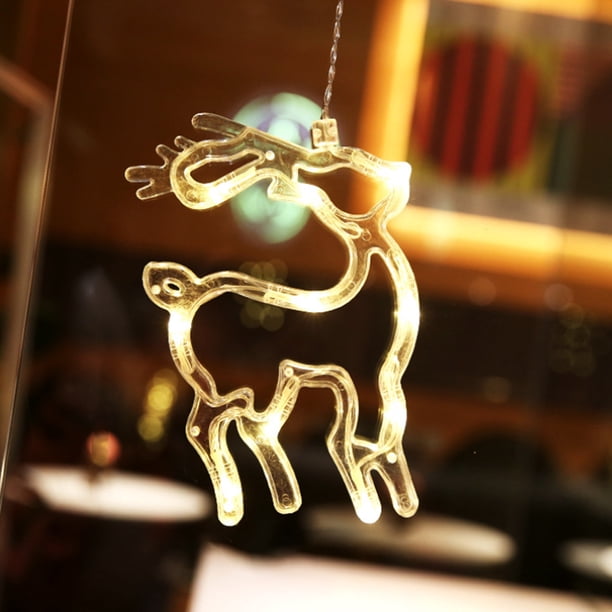 LED Navidad Hada Luz colgante Navidad Elk Lechón Luz Navidad Ventana Decoración de pared Luces para