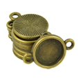 thumbnail image 2 of Yinanstore 50Pcs Bronze Rond Cabochon Réglage Connecteur Plateau 2 Boucle - Bronze Vintage, 10mm, 2 of 7