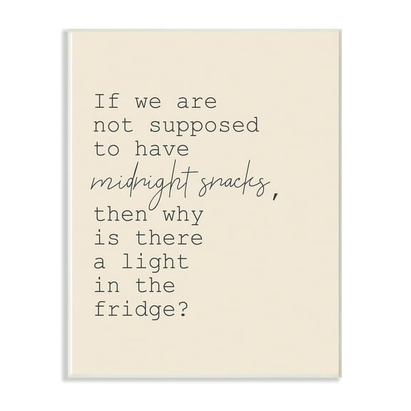 The Stupell Home Decor Fridge Lights are for Midnight Snacks Funny Wall Plaque Art