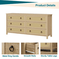 thumbnail image 3 of Rattan Dresser for Bedroom, Modern Freestanding Wood Chest of Drawers for Hallway Living Room, 3 of 6