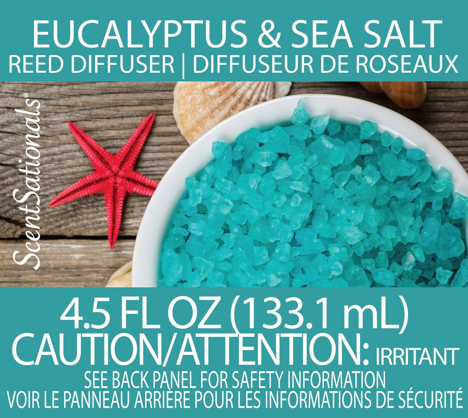 ScentSationals Reed Diffuser - Eucalyptus & Sea Salt, 4.5 fl oz (133.1 mL)