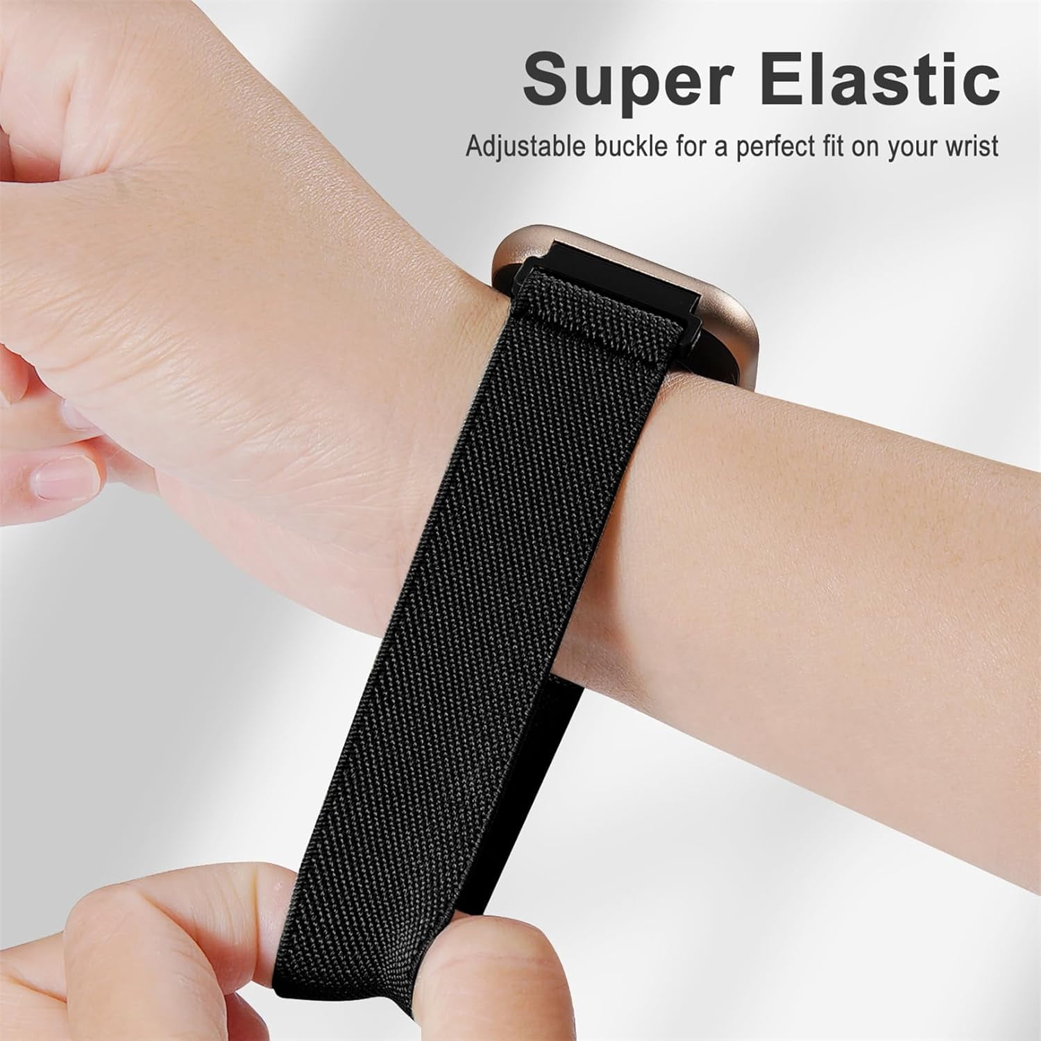 CRKMGS-3 Pack Stretchy Nylon Watch Bands Compatible with Tozo S5/S3/S6 Smartwatch,Sport Loop Elastic Fabric Breathable Adjustable Quick Release Strap for CMF Watch 3 Pro/Pro/Pro 2 Women Men