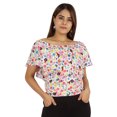 thumbnail image 1 of Moomaya Womens Printed Tops For Women Short Sleeve Flared Top Blouse, 1 of 8