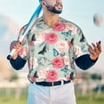 thumbnail image 6 of Balery Roses and Butterflies Baseball Jersey for Men Casual Button Down Shirts Short Sleeve Active Team Sports Uniform-4X-Large, 6 of 9