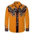 thumbnail image 4 of LIIPEE Western Cowboy Floral Graphic Shirt For Men Long Sleeve Turn Down Collar Button Up Shirts Male Comfortable Breathable Tops,XXXXXL, 4 of 4