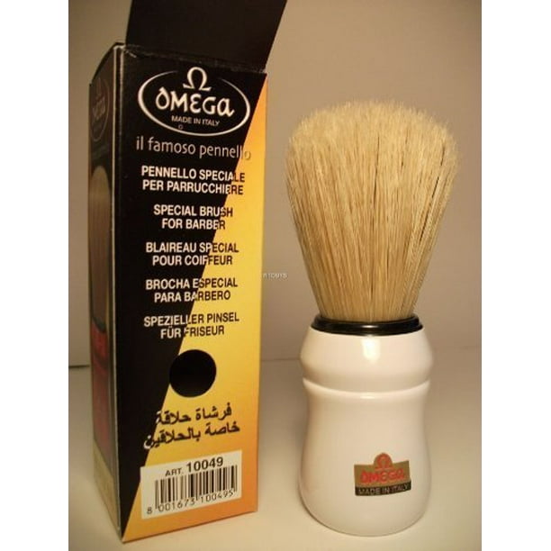 White handled Omega Professional Boar Hair Shaving Brush