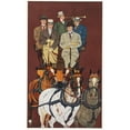 thumbnail image 2 of Edward Penfield 10x14 Gold Ornate Wood Frame and Double Matted Museum Art Print Titled - Five Men Riding in a Carriage Drawn by Four Horses (ca. 1890-1920), 2 of 4