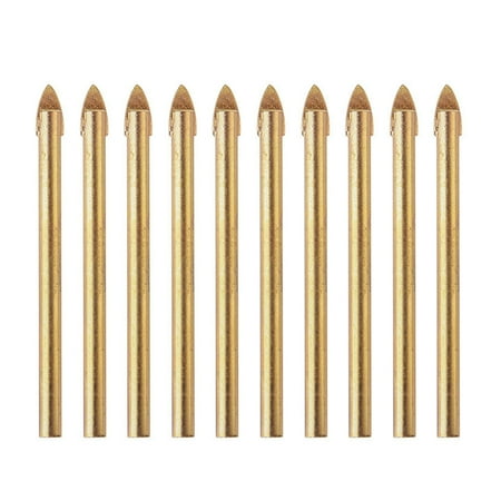 

Linyer 10 Pieces 6mm Glass Drill Bits Portable Ceramic Tile Wall Metal Hole Puncher Assorted Kit Power Tools Stonework Punching Gold